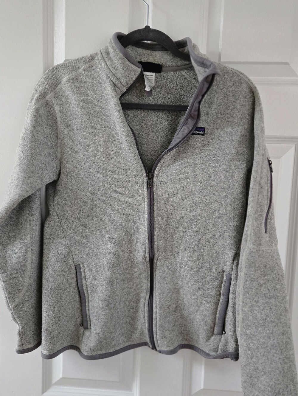 Patagonia Large Women's Better Sweater Full Zip Fleece Jacket Birch White Gray L
